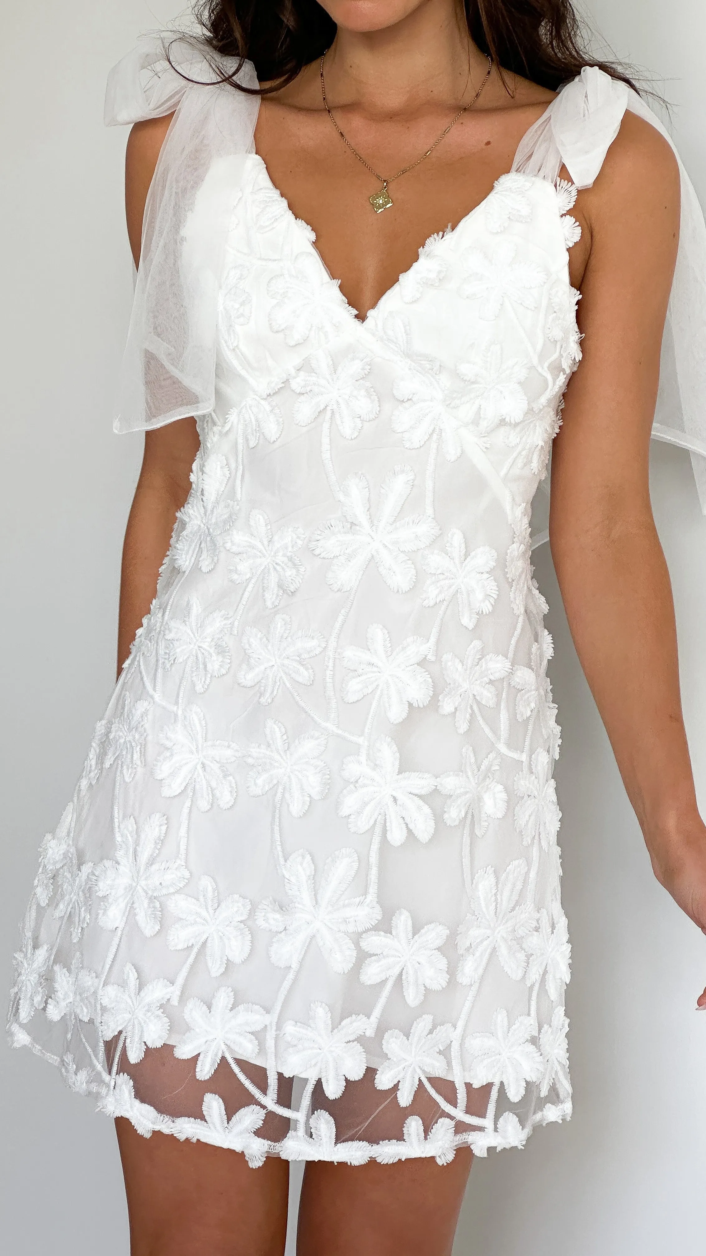 Fun Shine Elizabeth Mini Dress - White
