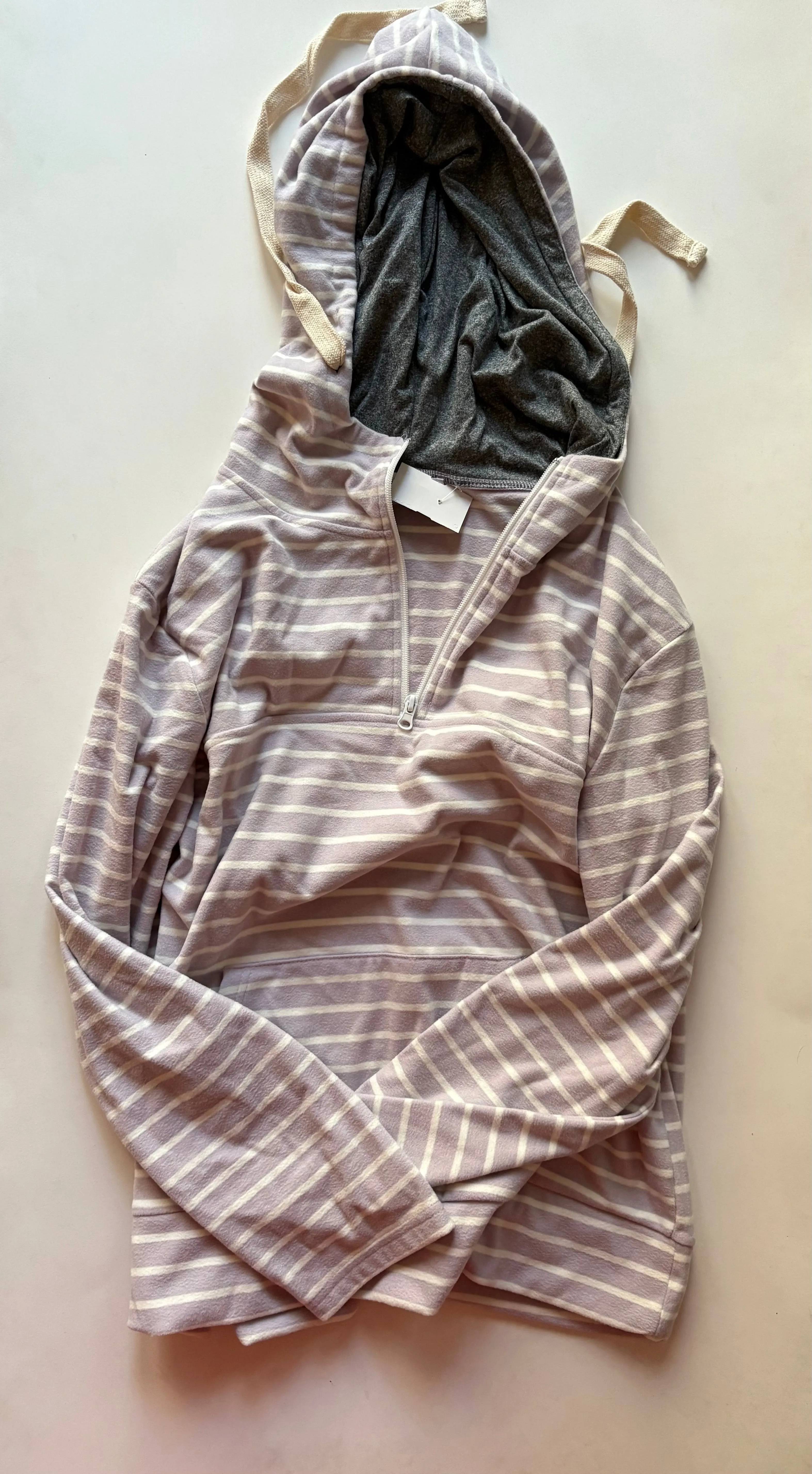 VentilatedMesh Sweatshirt Hoodie By Double In Striped Pattern, Size: Xl