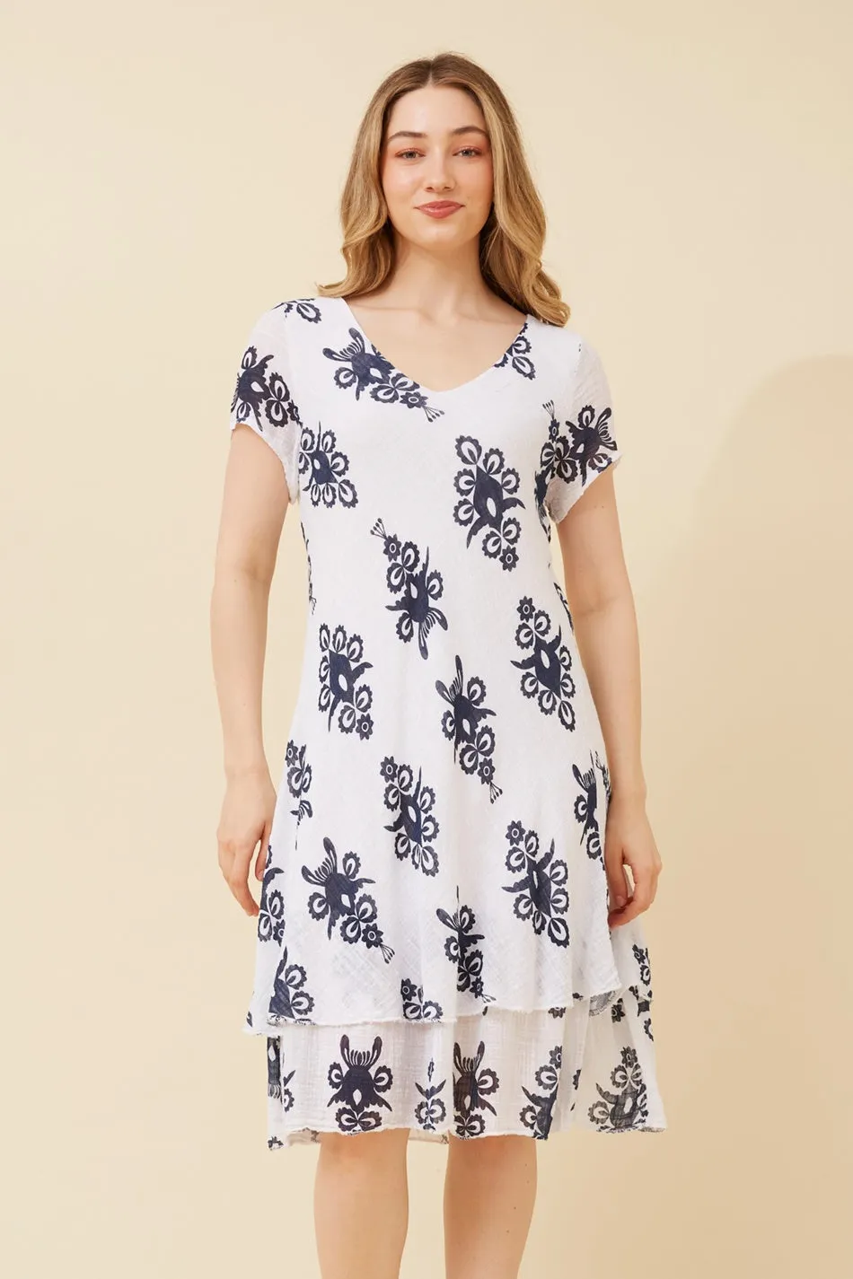 ELECTRA ABSTRACT PRINT DRESS Fashion Layer Casual Style