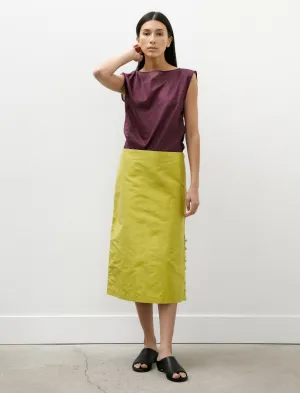 Silk Skirt with Oya Glass Bead Pistachio Sophisticated Mood High Waist