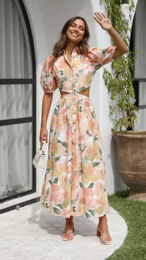 Autumn Leaf bike lane Kylo Midi Dress - Mallorca Floral