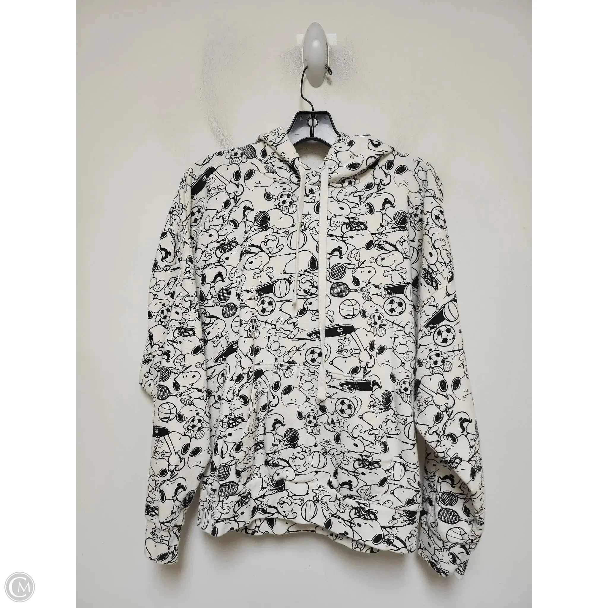 Sweatshirt Hoodie By Levis In Black & White, Size: S SeamlessFit