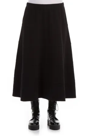 Cool Tone Black Cotton Jersey Bell Skirt