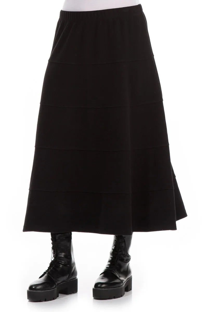 Thermal Regulating light feel Black Cotton Jersey Bell Skirt