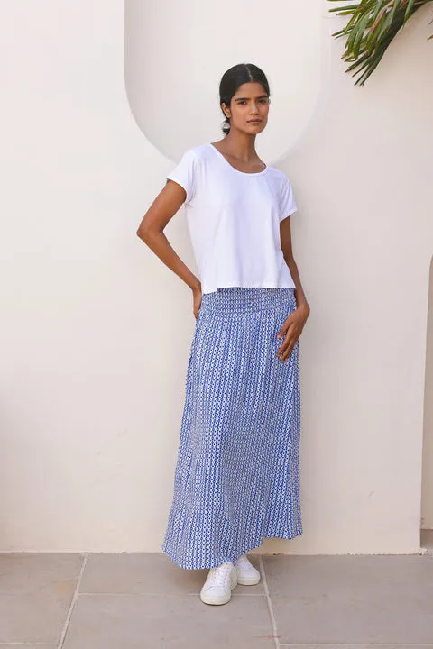 Streetwear Look Brady Skirt | Santorini Border Blue/White