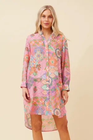 MeshVentilation Vented Panels KATA ABSTRACT PRINT TUNIC DRESS