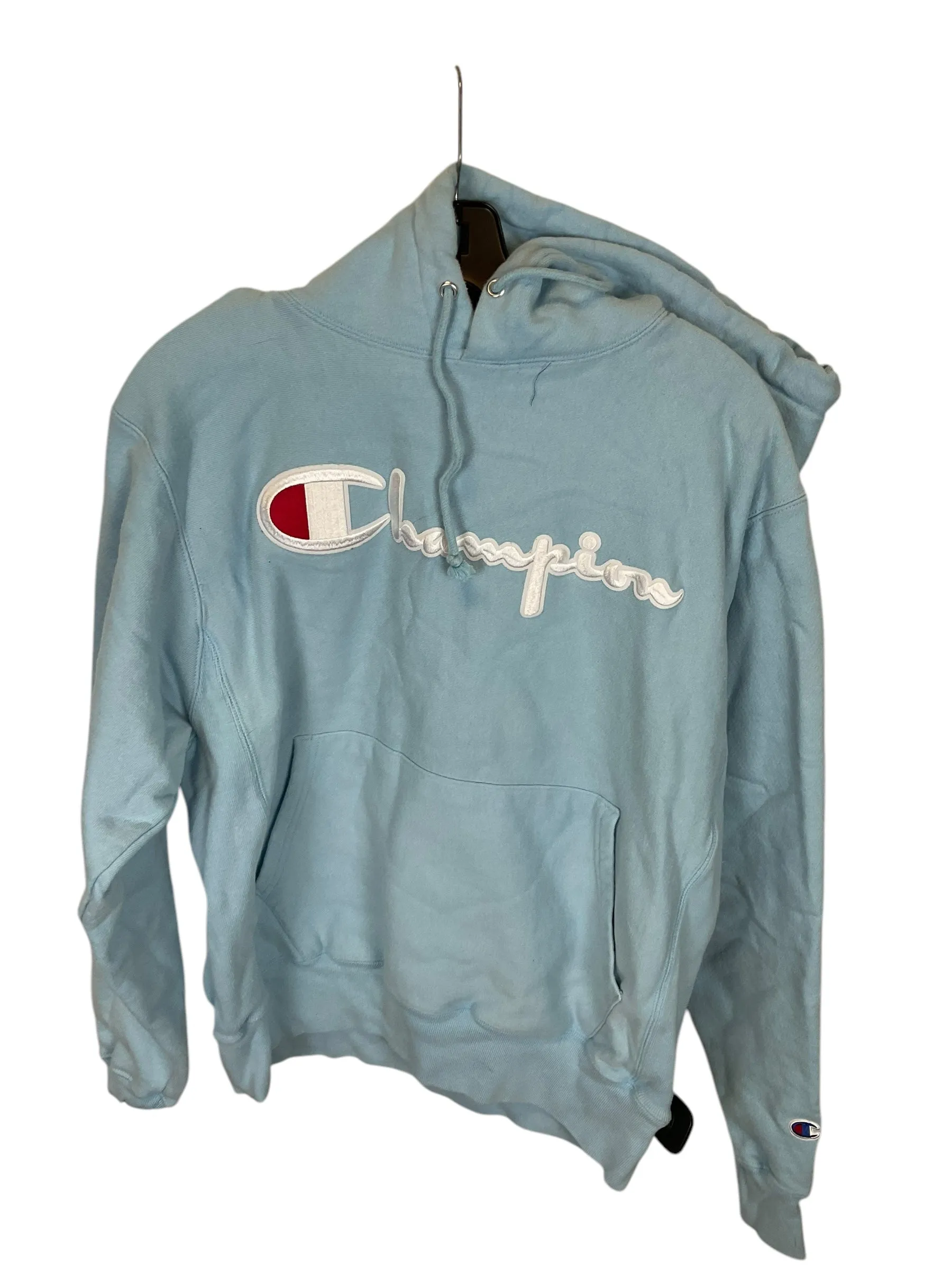 Sweatshirt Hoodie By Champion In Blue, Size: M Flexible Fabric Blend
