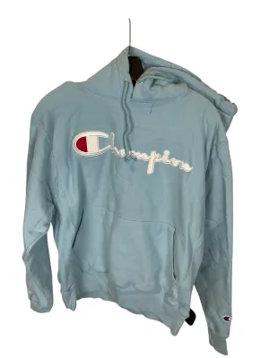 Sweatshirt Hoodie By Champion In Blue, Size: M Flexible Fabric Blend