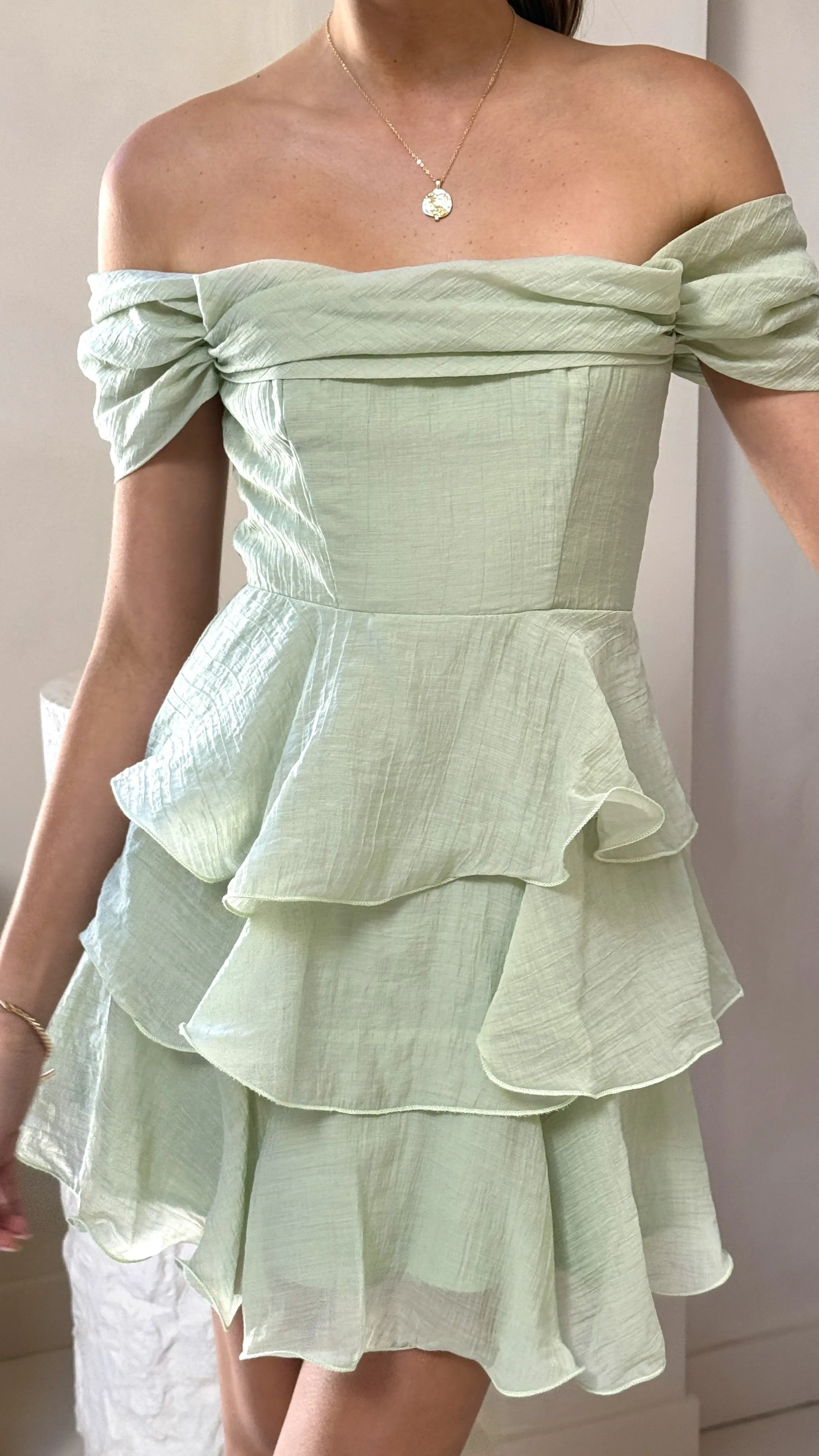 Lanelle Mini Dress - Sage Elegant Wear