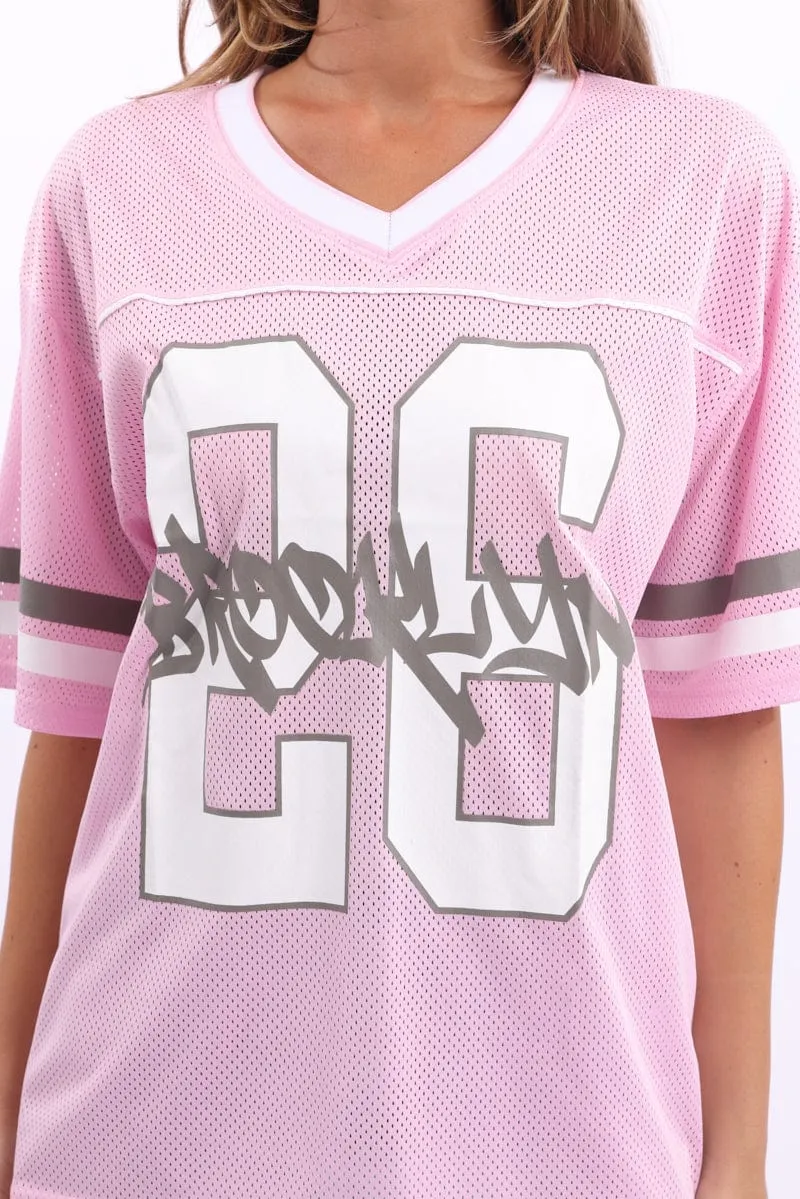 Pink Sport Tee Short Sleeve Tight fit sexiness Playful Prints