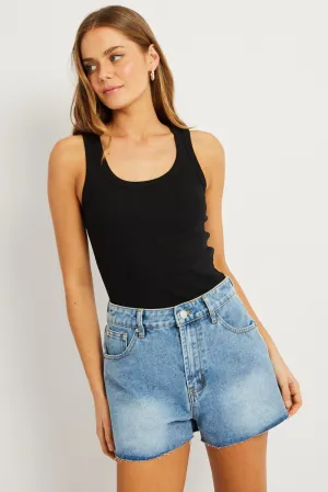 Black Singlet Top Contrast Stitch Group Mood AI Core