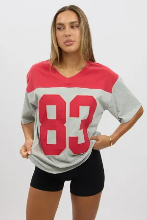 Grey Graphic Tee Short Sleeve Chic Wear
