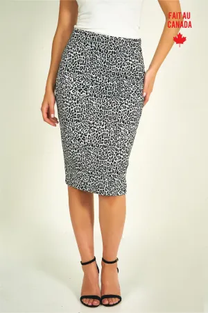 Cozy Vibe Jupe midi ?? imprim?? l??opard - JOVINA - (R-A17) - VENTE FINALE