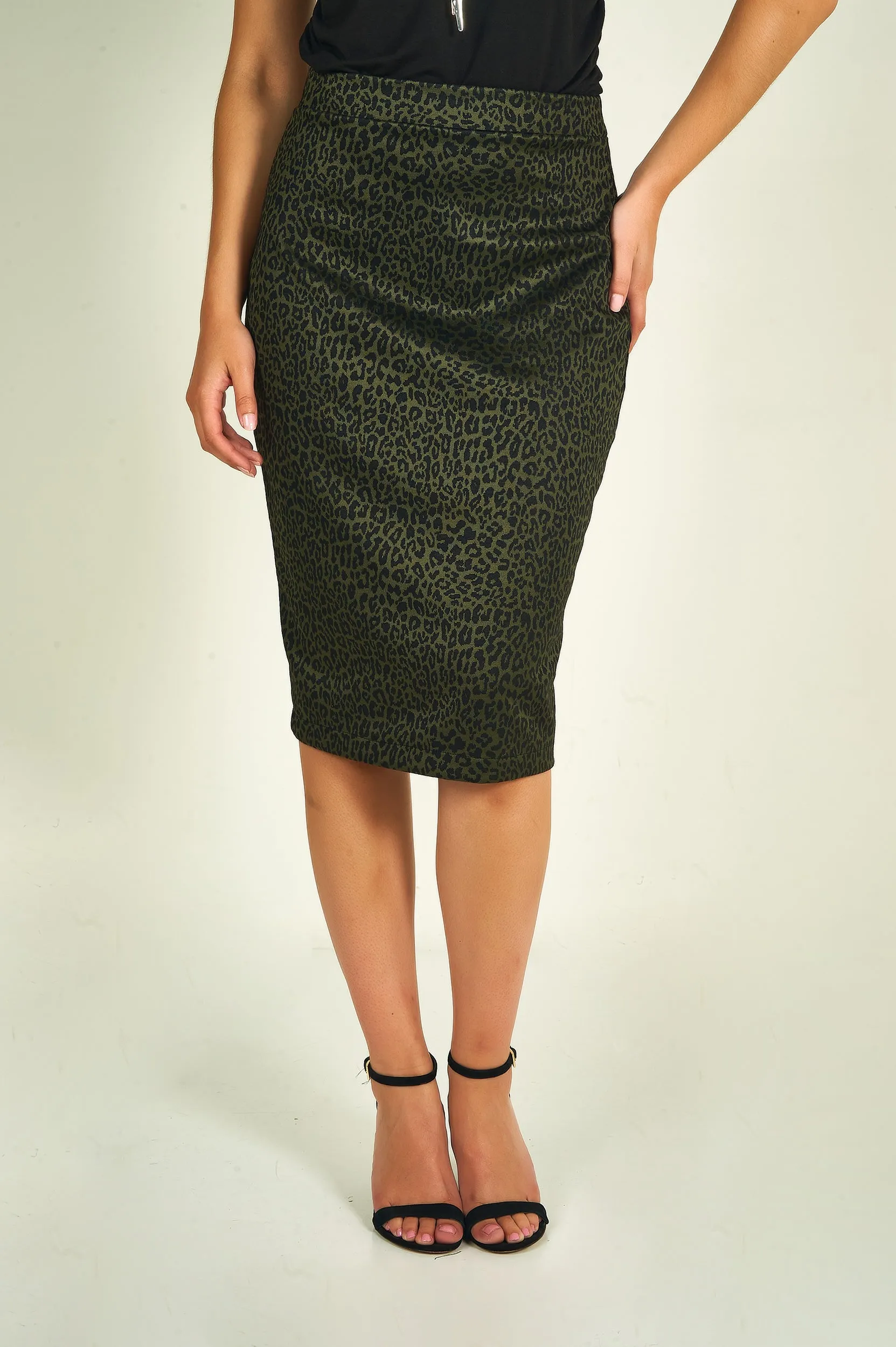 Jupe midi ?? imprim?? l??opard - JOVINA - (R-A17) - VENTE FINALE Travel Style