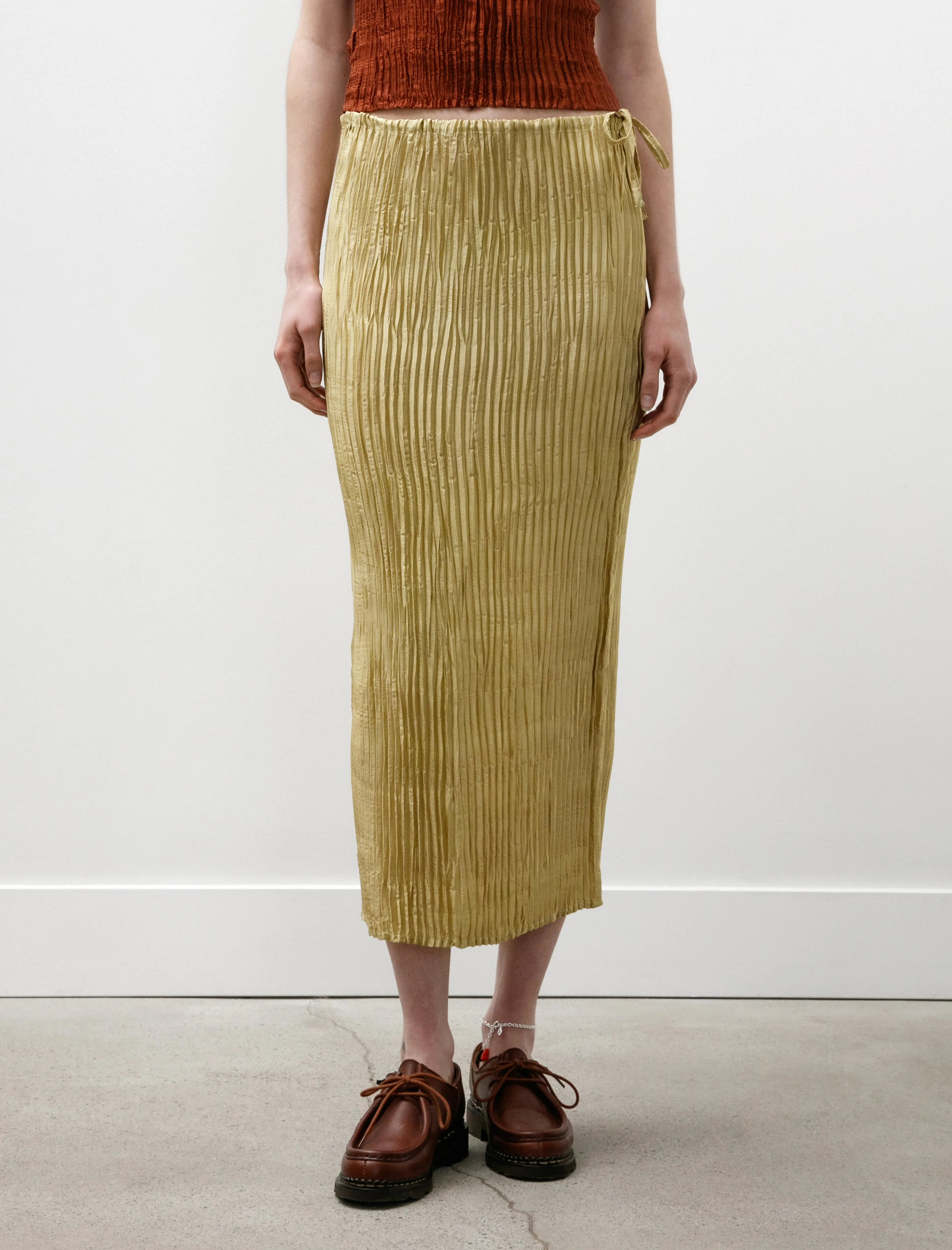 Pliss?? Silk Skirt Pistachio Chill Wear