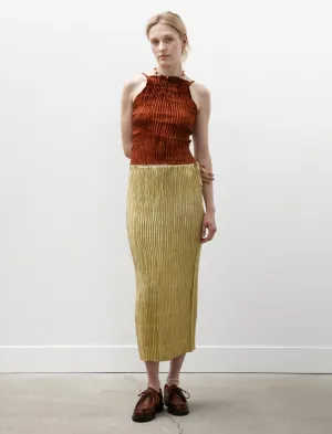 UV Protection Pliss?? Silk Skirt Pistachio