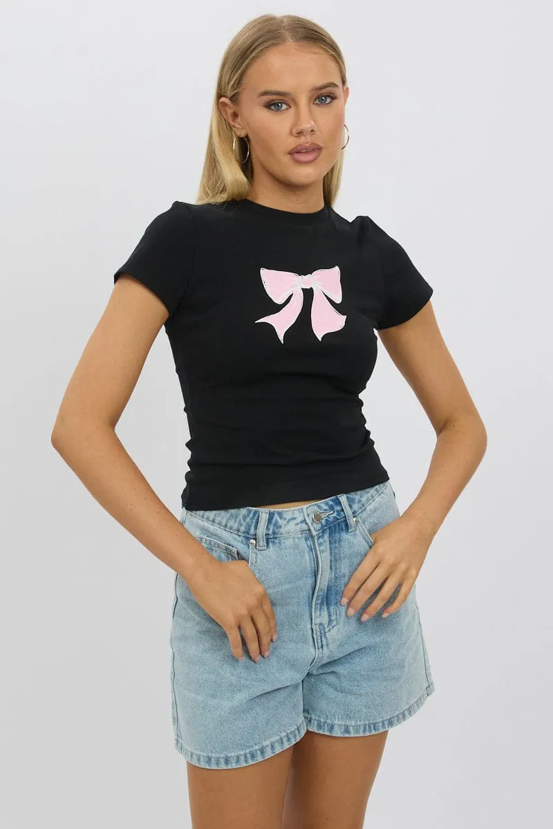 Lightweight Comfort anniversary Black Graphic Tee Short Sleeve