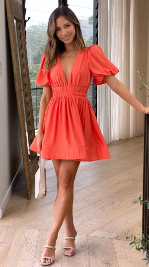 Erin Mini Dress - Melon Glow Soft