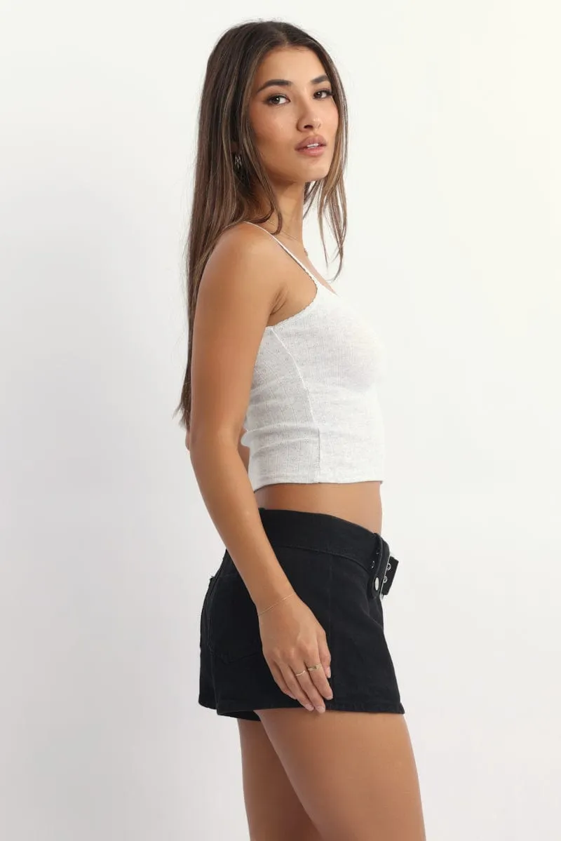 Grey Pointelle Cami Top Fashionable Look Sustainable Wear