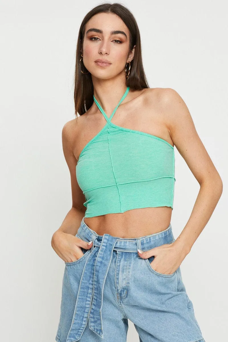 SmoothEdgeTrim Green Cross Front Top Sleeveless