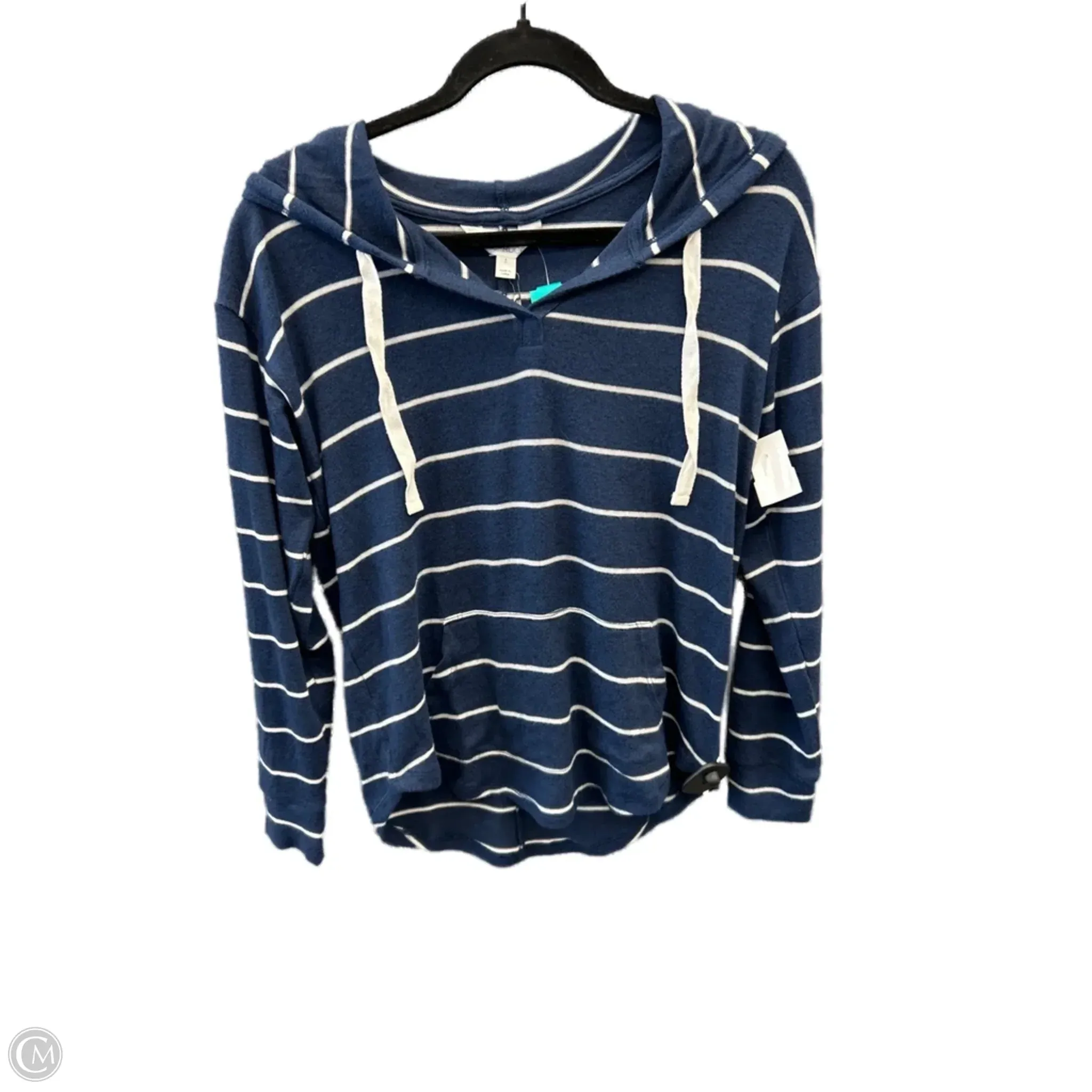 Move Fast Sweatshirt Hoodie By Market & Spruce In Striped Pattern, Size: S