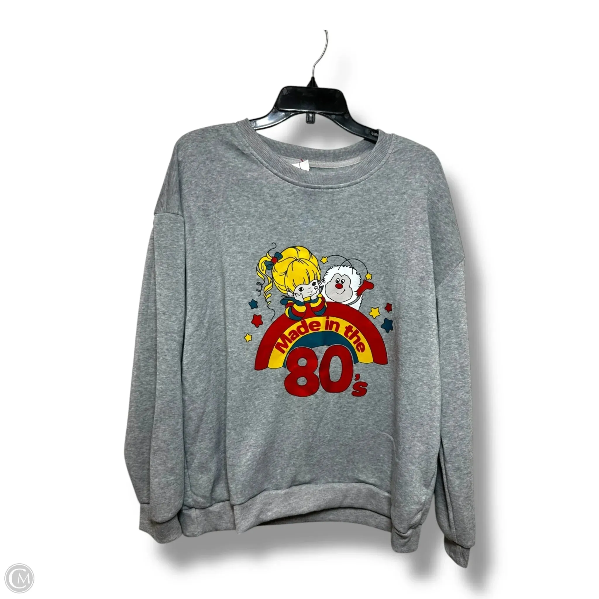 retro look Sweatshirt Collar By Clothes Mentor In Grey, Size: Xl