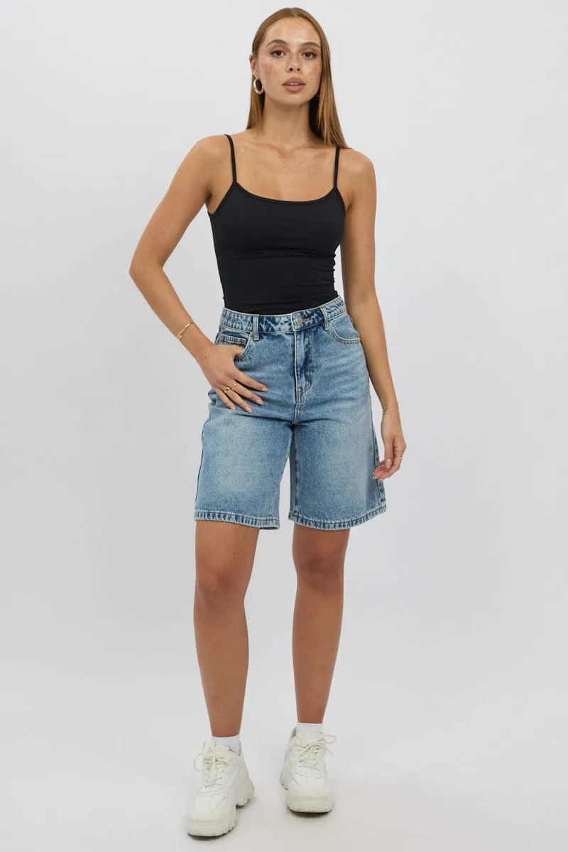 Black Cami Top Thin Strap Supersoft Comfortable Lounge