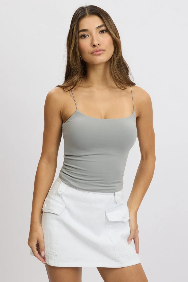 WrinkleResistant Fabric MoistureControlClothing Grey SuperSoft Singlet Double Layer