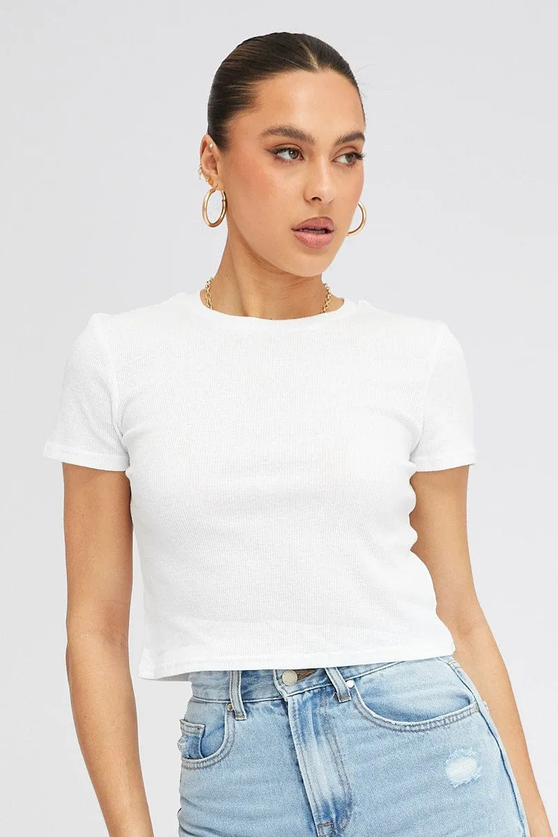 Windproof Outer Layer Warm Pullover White T Shirt Short Sleeve Crew Neck