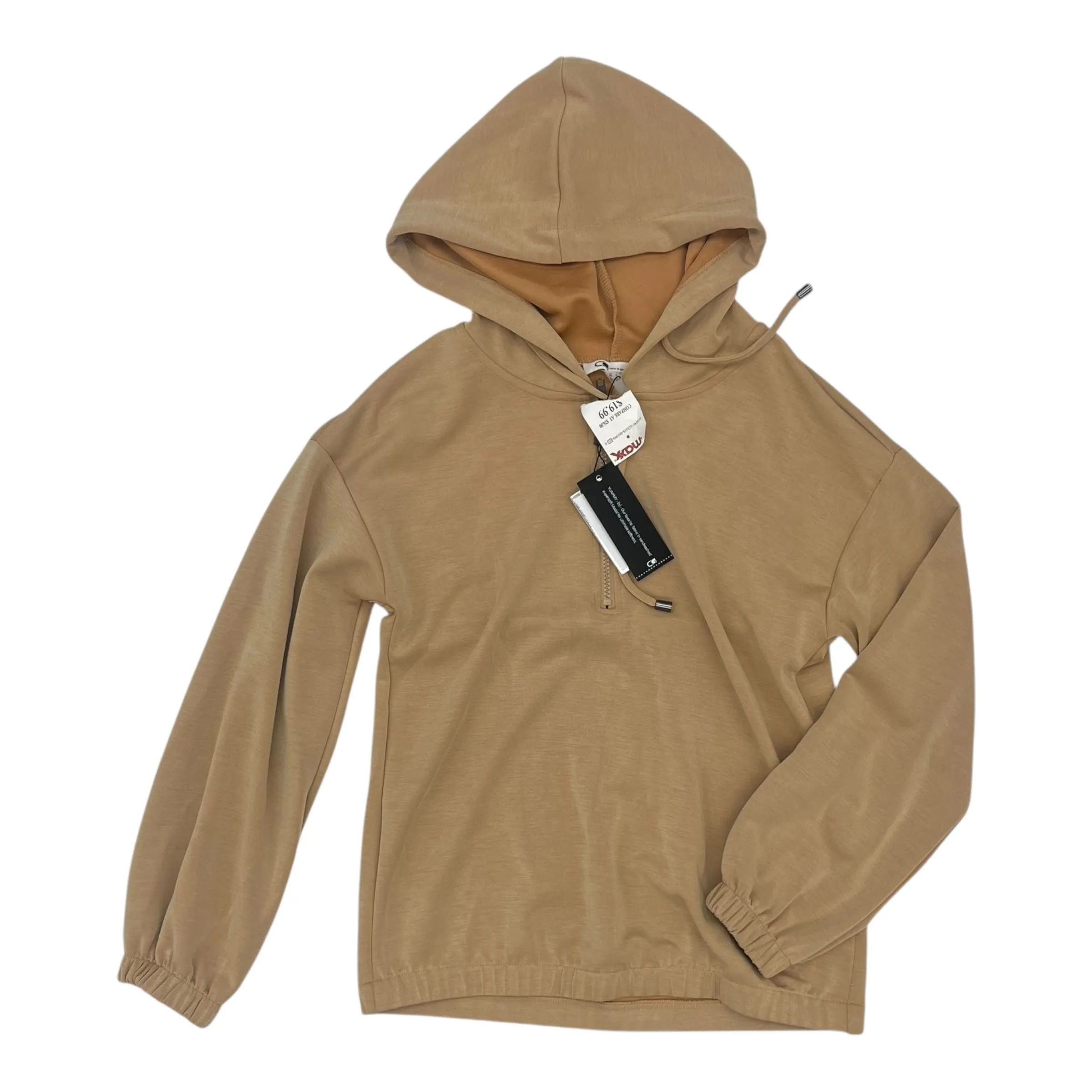 Sweatshirt Hoodie By Cable And Gauge In Tan, Size:Xs Metro Mode Formal Look