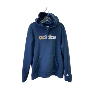 Athletic Sweatshirt Hoodie By Adidas In Blue, Size:L DoubleStitchedEdges