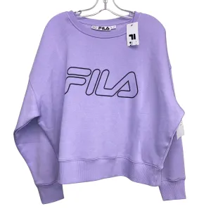 Fearless Mode Heavy Silk Sweatshirt Crewneck By Fila In Purple, Size:1X