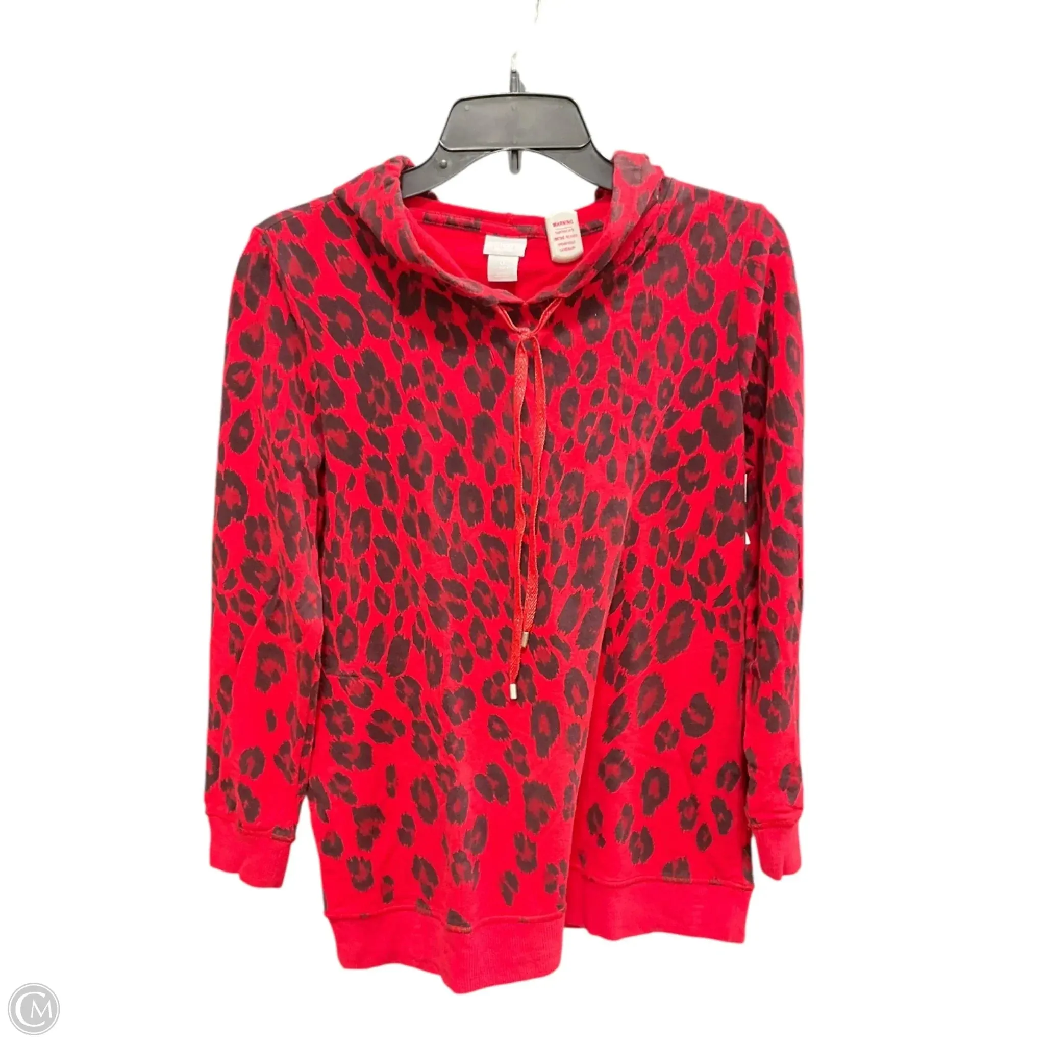 Sweatshirt Hoodie By Chicos In Red, Size: S DoubleLayerReinforcement Clear Tone