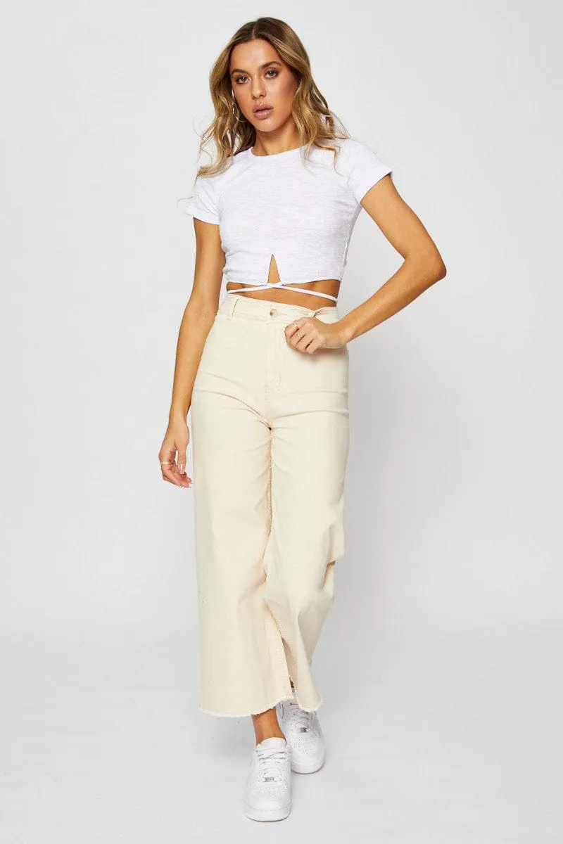 QuickDryTechnology Workwear Essentials White Crop T Shirt Short Sleeve