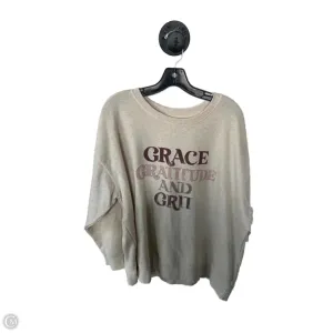 Silver Glow Flexible Material Sweatshirt Crewneck By Maurices In Cream, Size: 2x