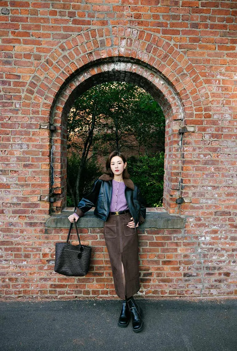 Debbie Suede Pencil Skirt - Chocolate ThermalRegulating Fabric Sporty Style