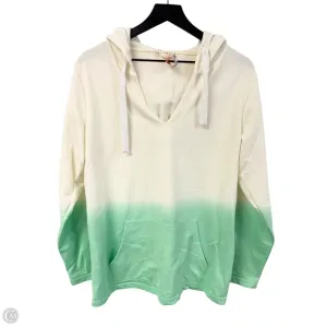 Gloss Glow DoubleStitchReinforcement Sweatshirt Hoodie By Cmc In Cream & Green, Size: M