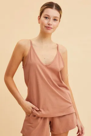 Orange V Neck Singlet Cotton Relaxed Fit QuickReleaseFastener
