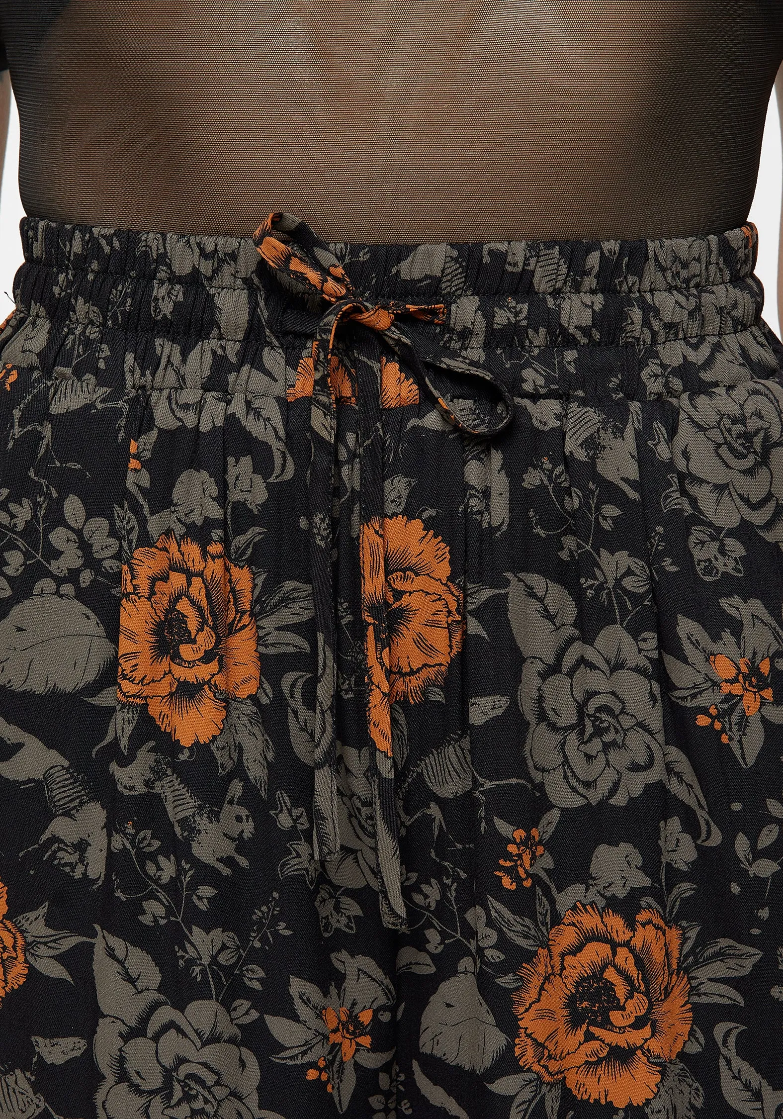 Mortify Floral Print Wide Leg Trousers Flex Foam Inserts Loose cut