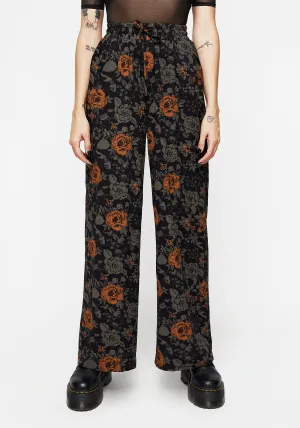 OdorResistantFinish Mortify Floral Print Wide Leg Trousers