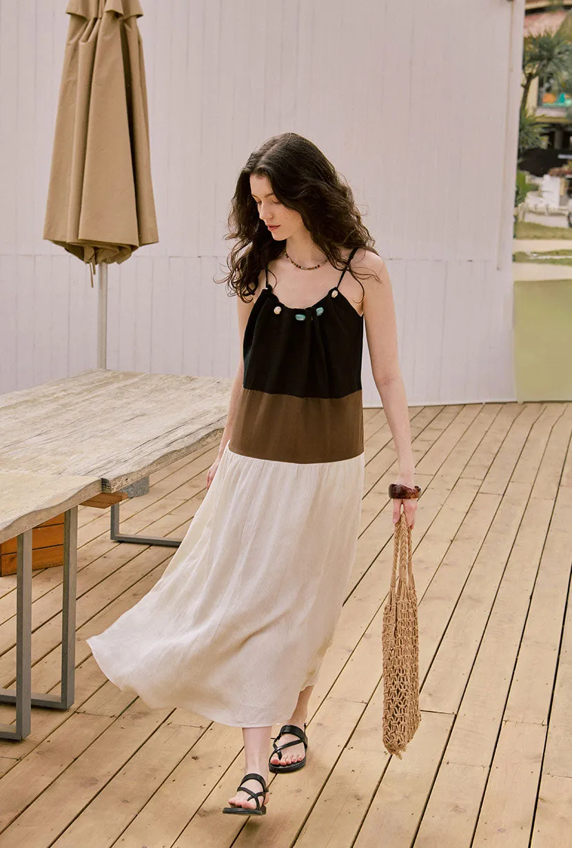 Trendy Jacket Laarni Maxi Dress - Cappuccino