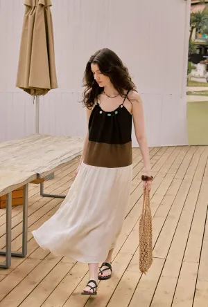 Trendy Jacket Laarni Maxi Dress - Cappuccino