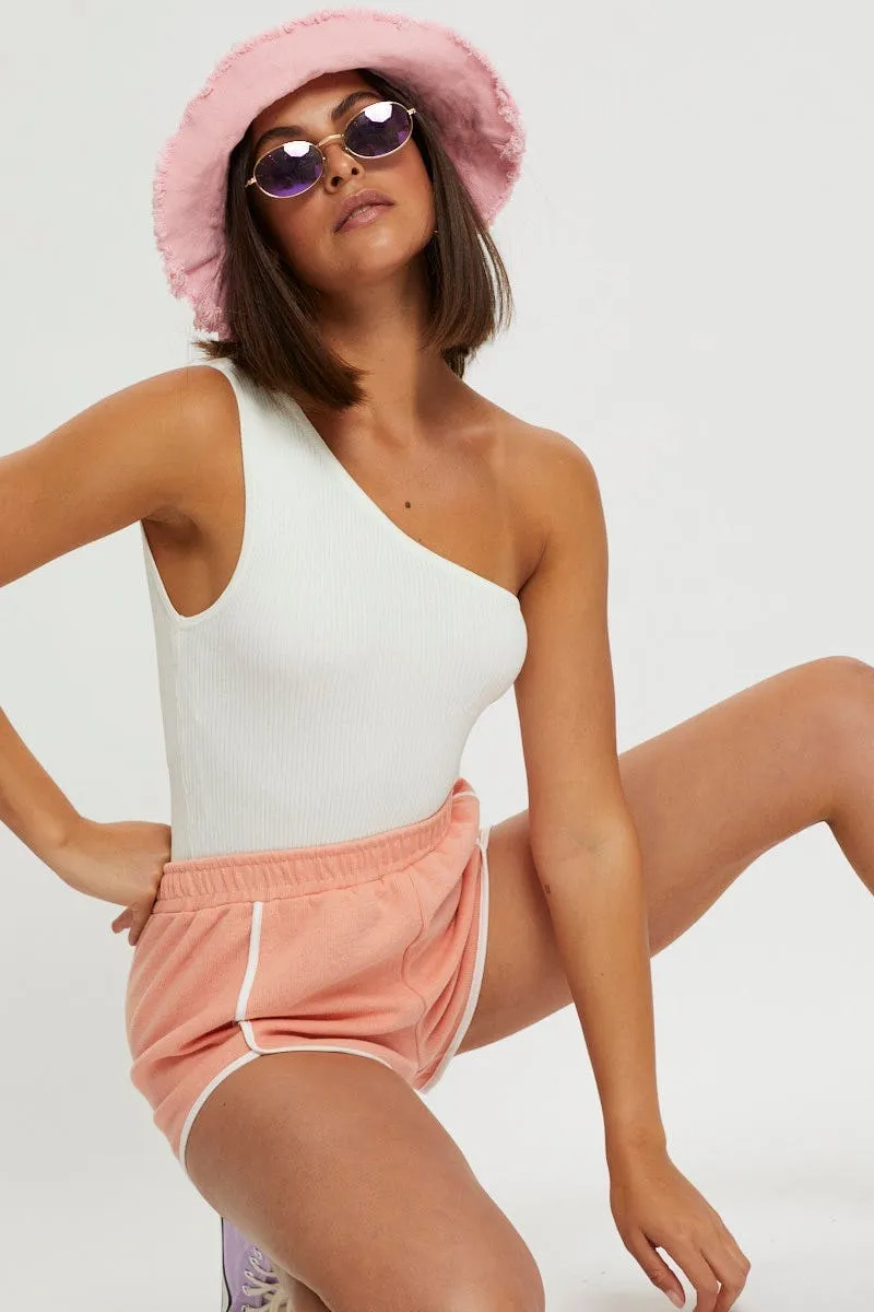 Blue Scalloped Hem Track Short Flatlock Seam Technology Convertible Length