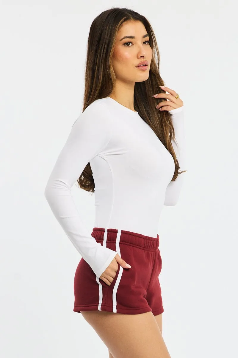 Temperature Regulating Material Red Track Shorts Elasticated