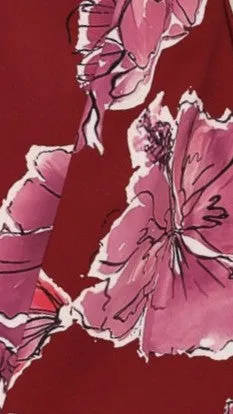 No Ride Up Scene Light Rafiki Mini Dress - Wine/Pink Floral