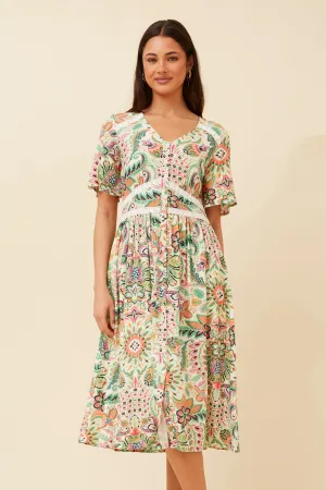 ORALIA FLORAL MIDI DRESS Light Dance