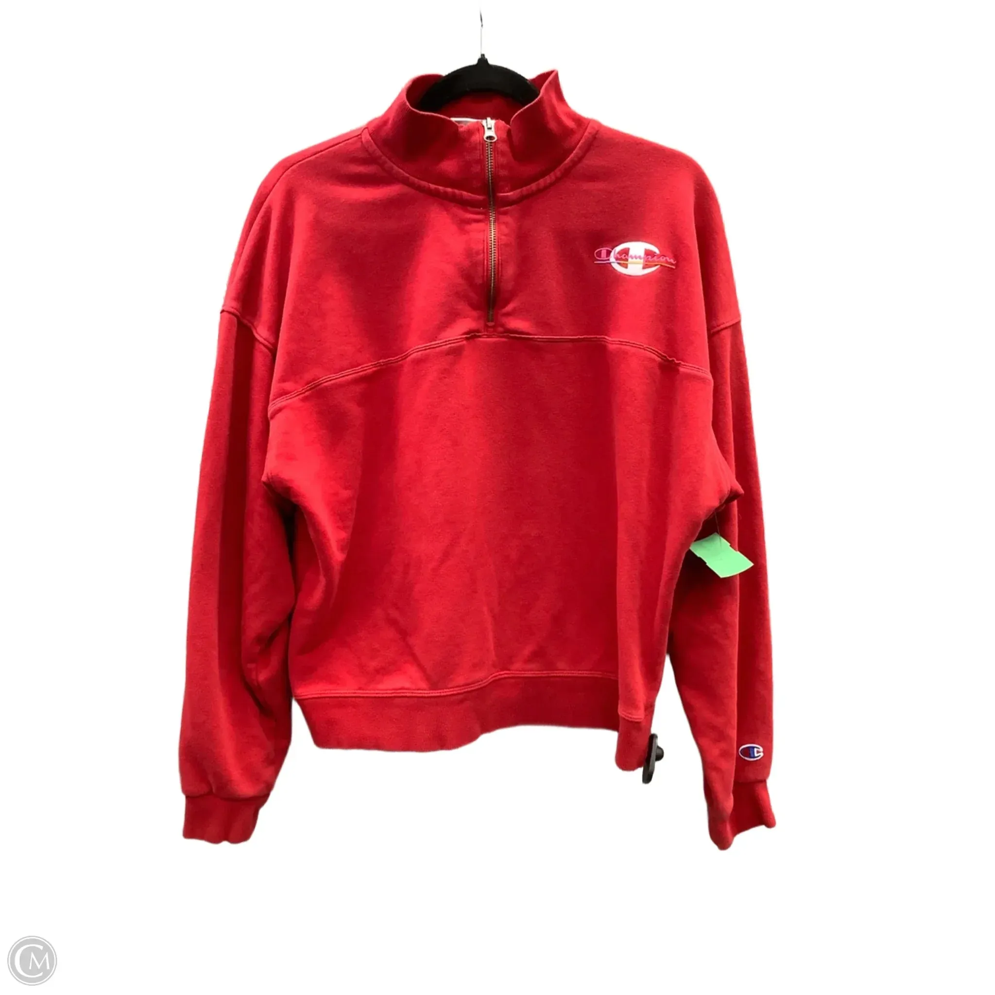 Soft Blouse Breathable Material Athletic Sweatshirt Collar By Champion In Red, Size: L