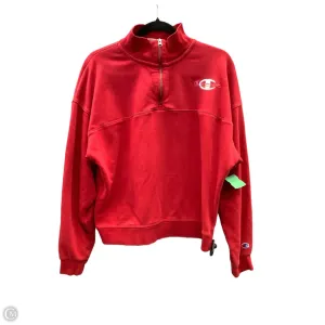 Soft Blouse Breathable Material Athletic Sweatshirt Collar By Champion In Red, Size: L