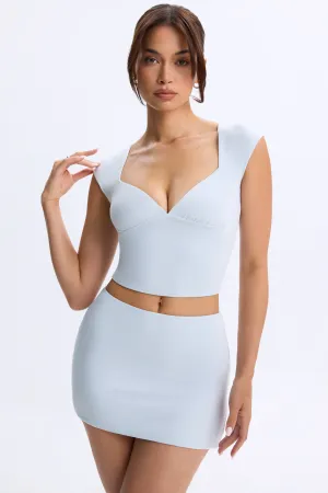 Mid-Rise Micro Mini Skirt in Dusty Blue Easy Comfort Summer Outfit