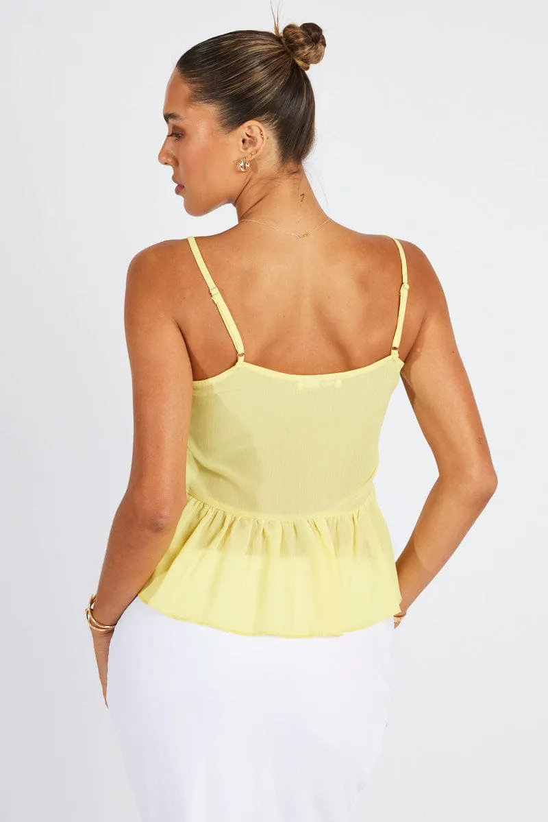 Push Edge Yellow Tie Up Top Singlet